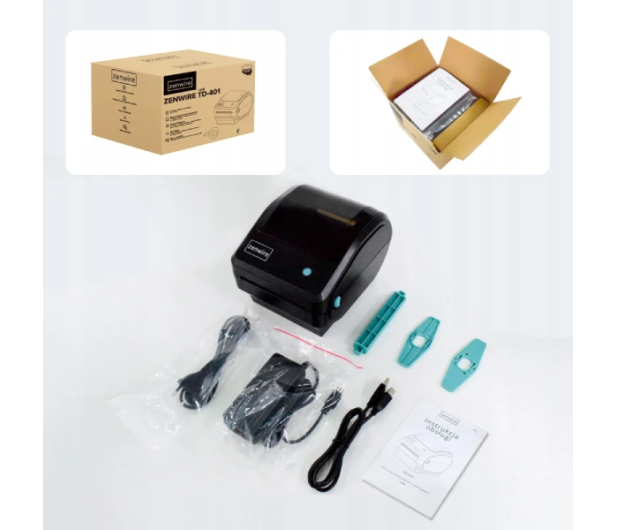 Zenwire Mini Drukarka Etykiet Samoprzylepny 100x150 TD-401 - 1604642 - zdjęcie 2